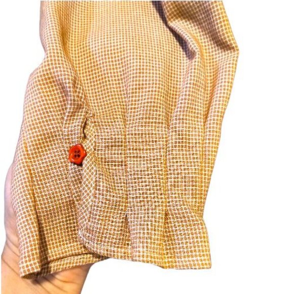 Vintage BOHO button down Shirt Dress Gingham Plaid Fit & Flare Day Dress - Picture 12 of 16